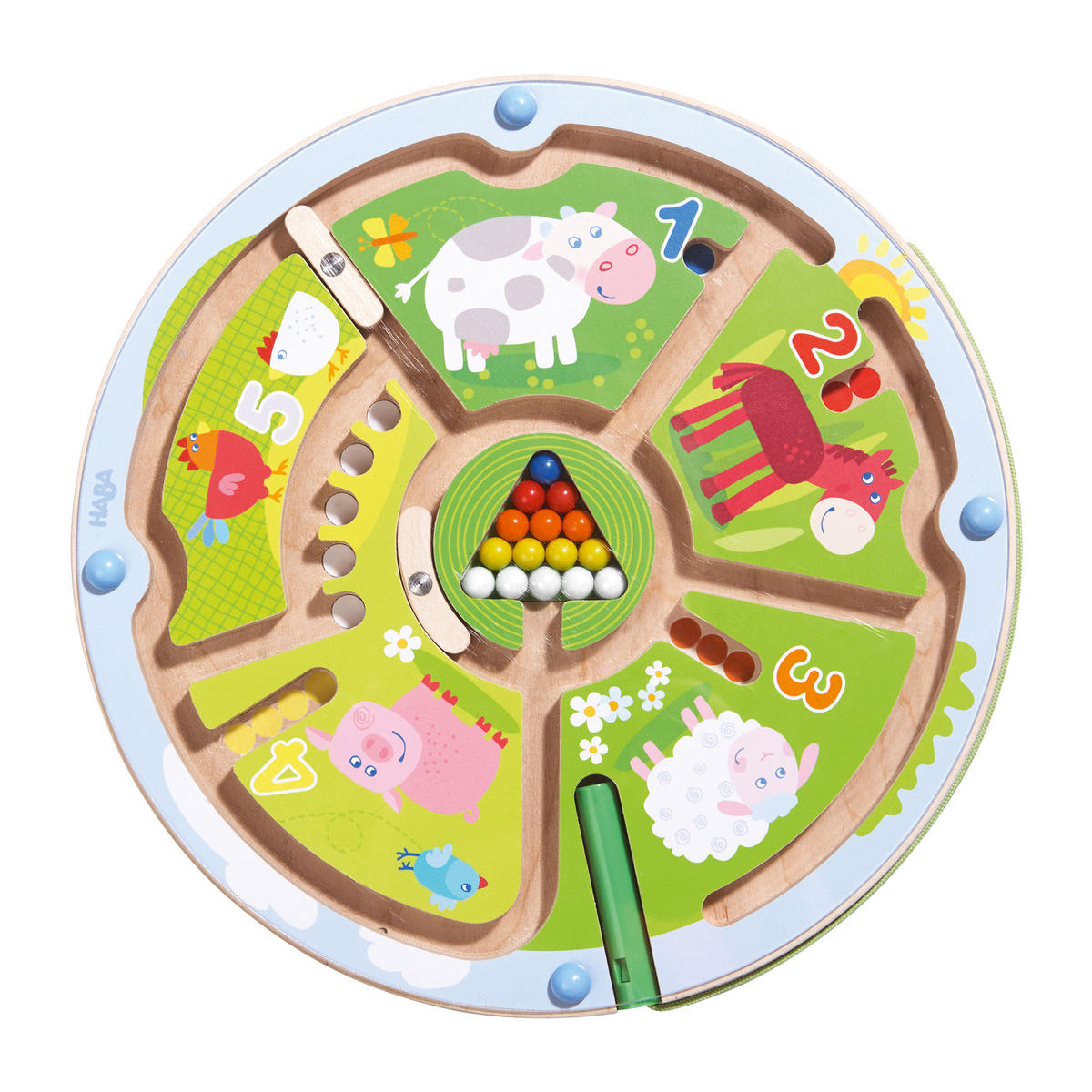 MAGNETSPIEL Zahlenlabyrinth, ab 2 Jahren - Multicolor, Naturmaterialien (26.7/31cm)
