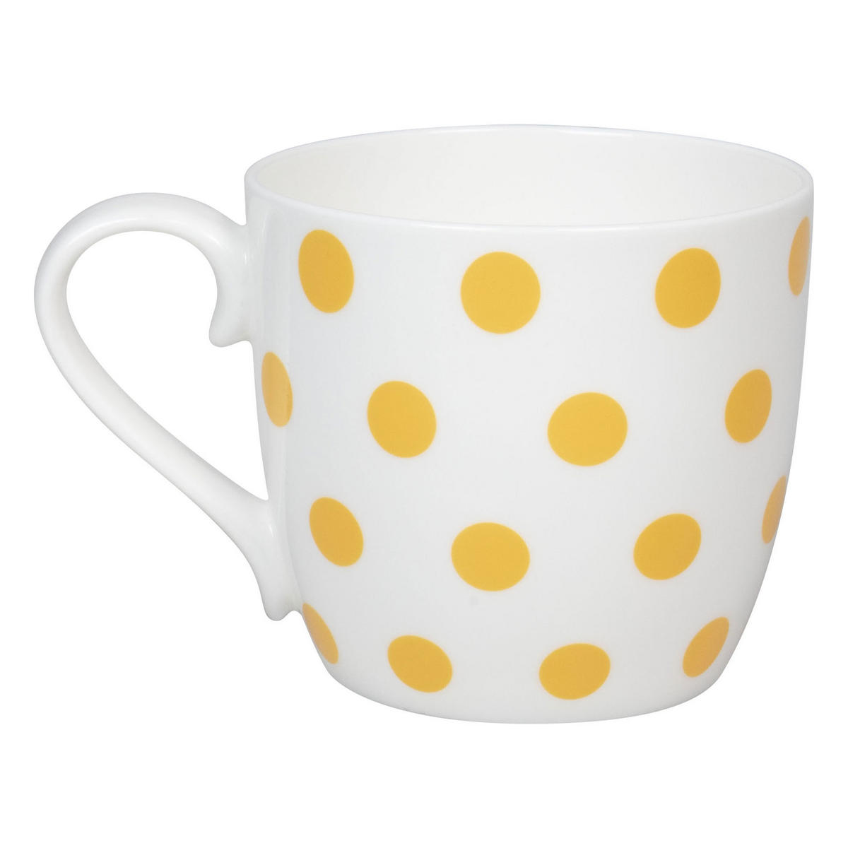 KAFFEEBECHER Dots - Sunflower - Weiß, Keramik (0.43L) - Könitz