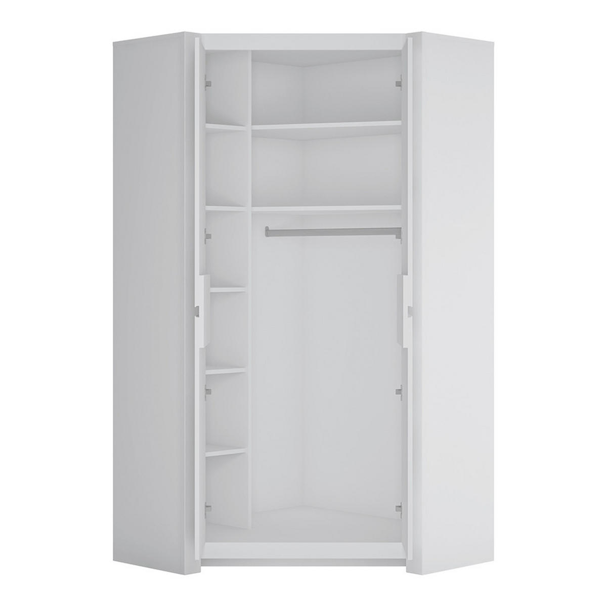 KLEIDERSCHRANK Nava-129 - Weiß, Holzwerkstoff (103/198/103cm) - Lomado