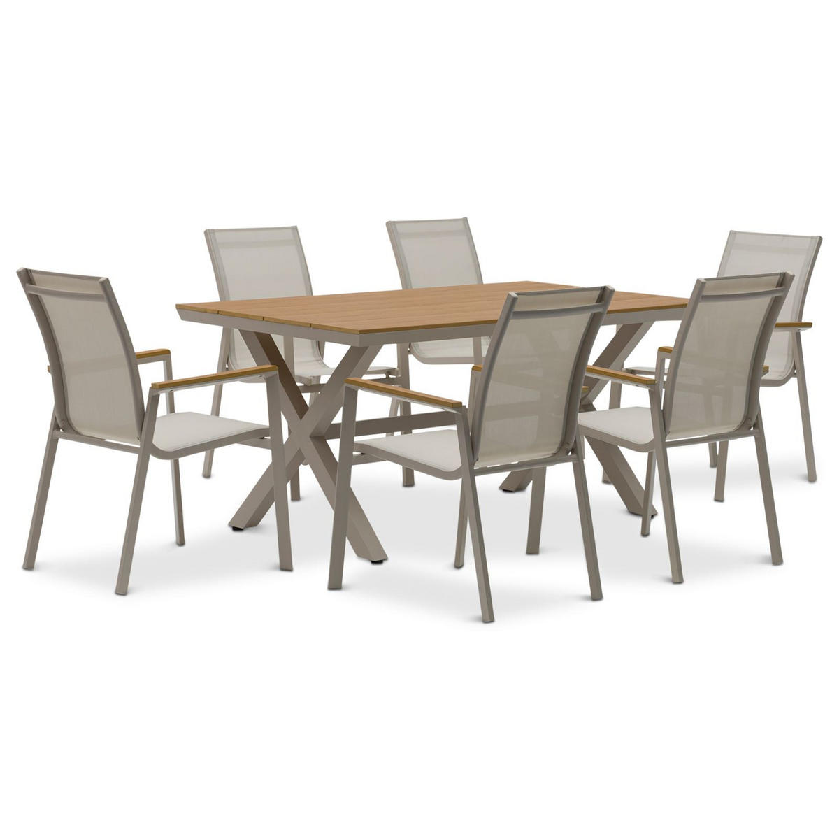 GARTENMÖBELSET WINDY - Beige, Metall - IDIMEX