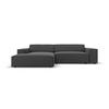MODULARES-ECKSOFA links Jodie aus Samt grau 3 Sitzplätze - Grau, Textil (166/224cm) - Micadoni
