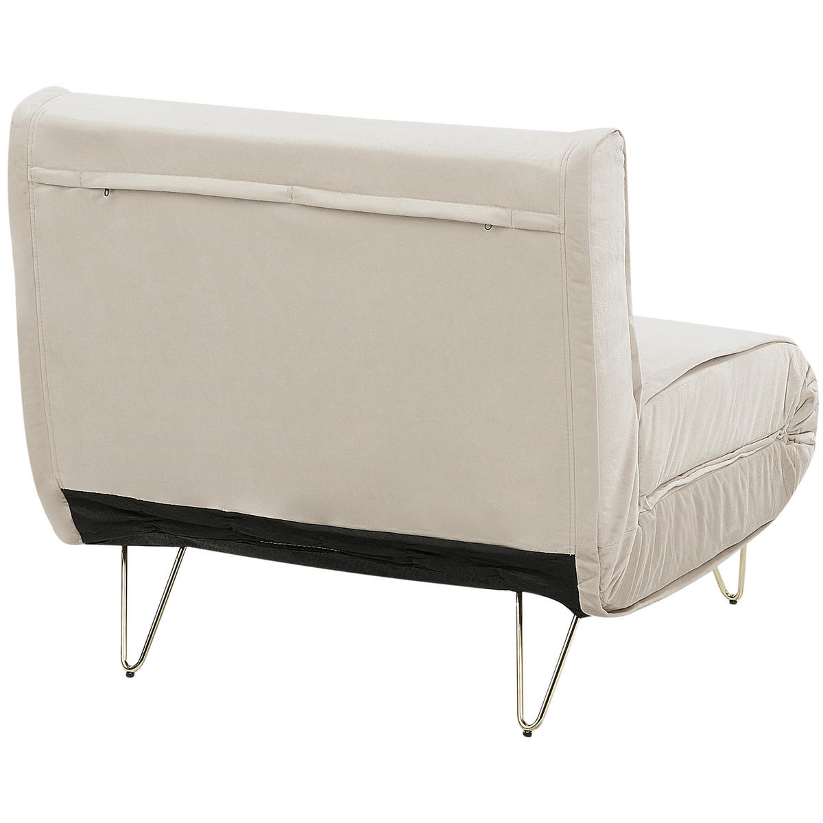 SCHLAFSOFA Samtstoff Beige Vestfold - Beige/Goldfarben, Textil (78/81/70cm) - Beliani