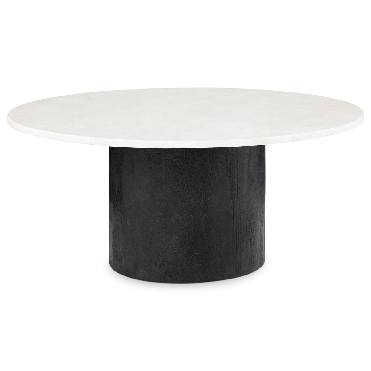 COUCHTISCH GANGA weiß/schwarz - Schwarz/Weiß, Naturmaterialien/Holz (80/80/35cm) - IDIMEX
