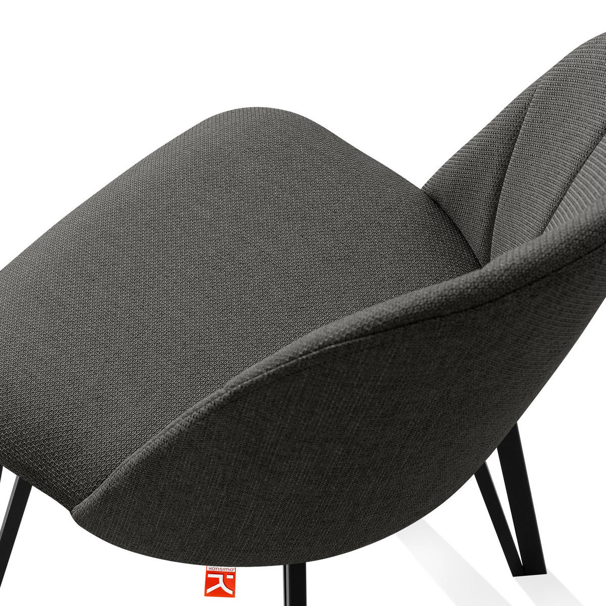 POLSTERSTUHL SPENO Esszimmerstühle 2er Set - Dunkelgrau/Schwarz, Holz/Textil (52/85/58cm) - KONSIMO®