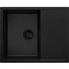 SPÜLBECKEN Ibiza, 2-er set Alles Schwarz 62/50 cm 1 Becken + Ablauf-Set ab 45er Unterschrank - Schwarz, Kunststoff (62/19/50cm) - Primagran