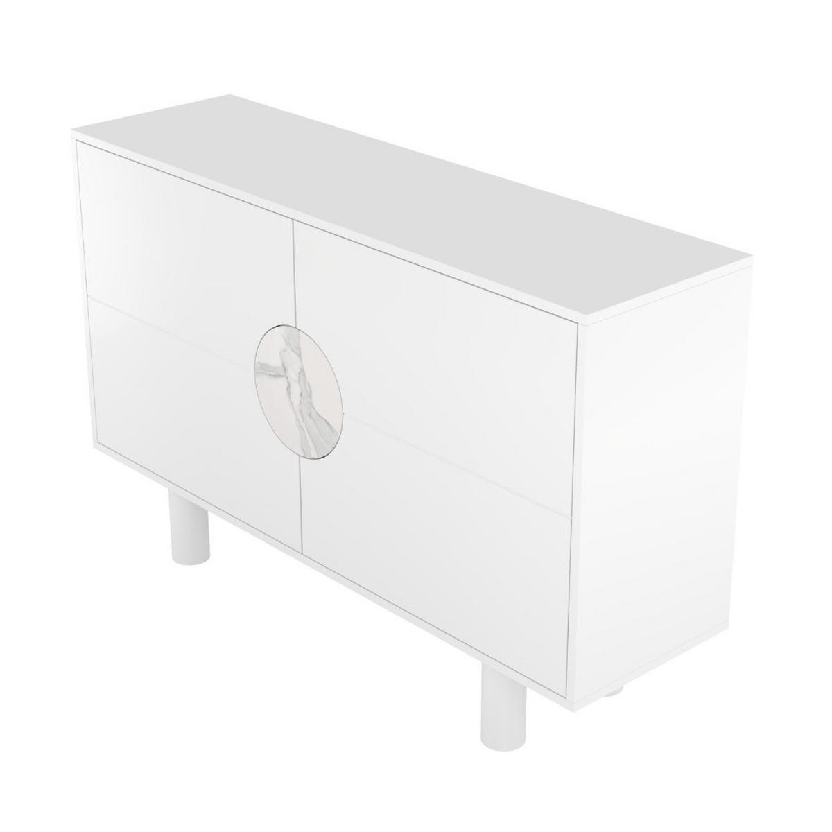 SIDEBOARD Zoe, Mit Marmor, 140 cm, Weiß - Weiß, Holz/Holzwerkstoff (140/90/40cm) - Dancan