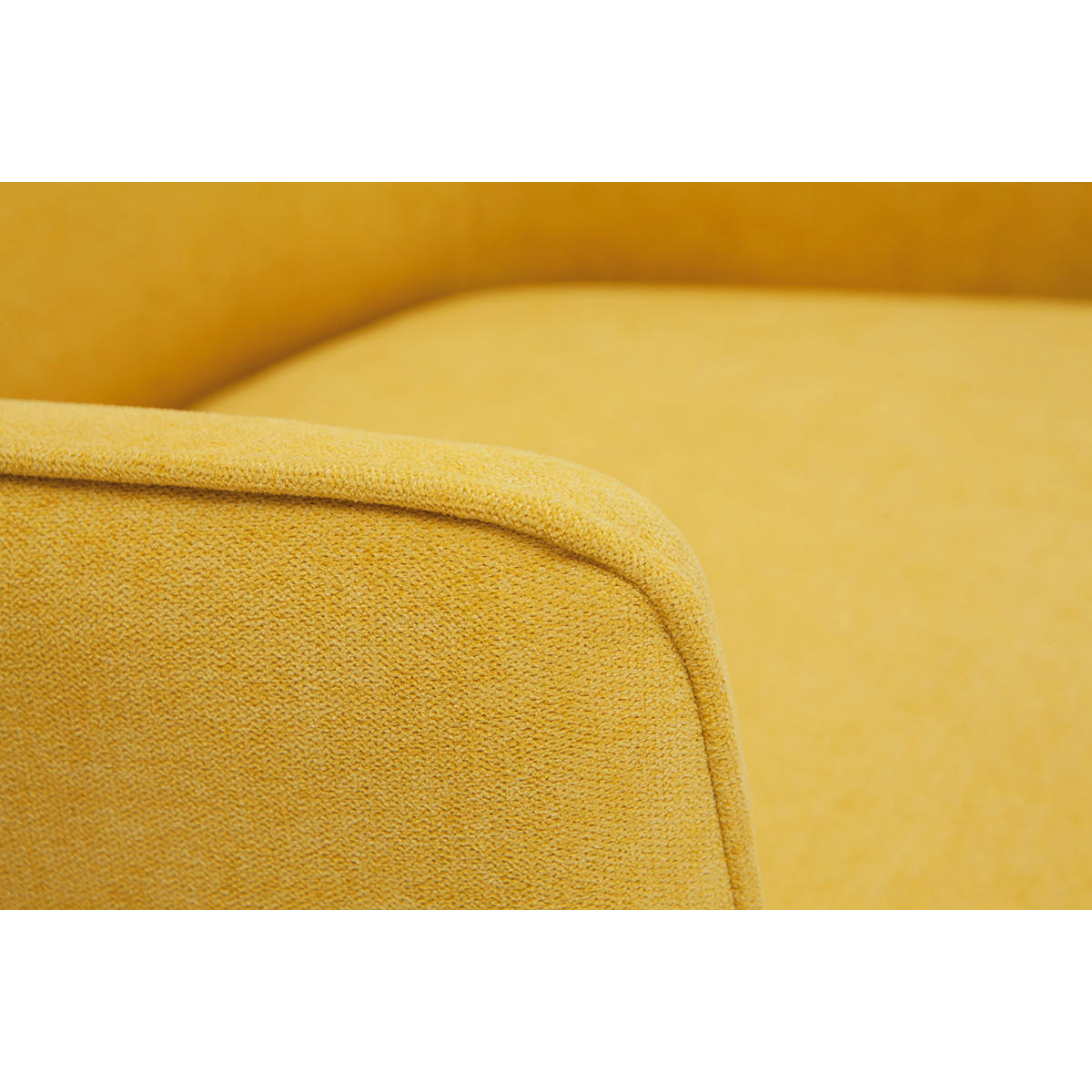 STOFFSESSEL Design Senfgelb Samteffekt LAURENS - Gelb, Textil (72/70/74cm) - Miliboo