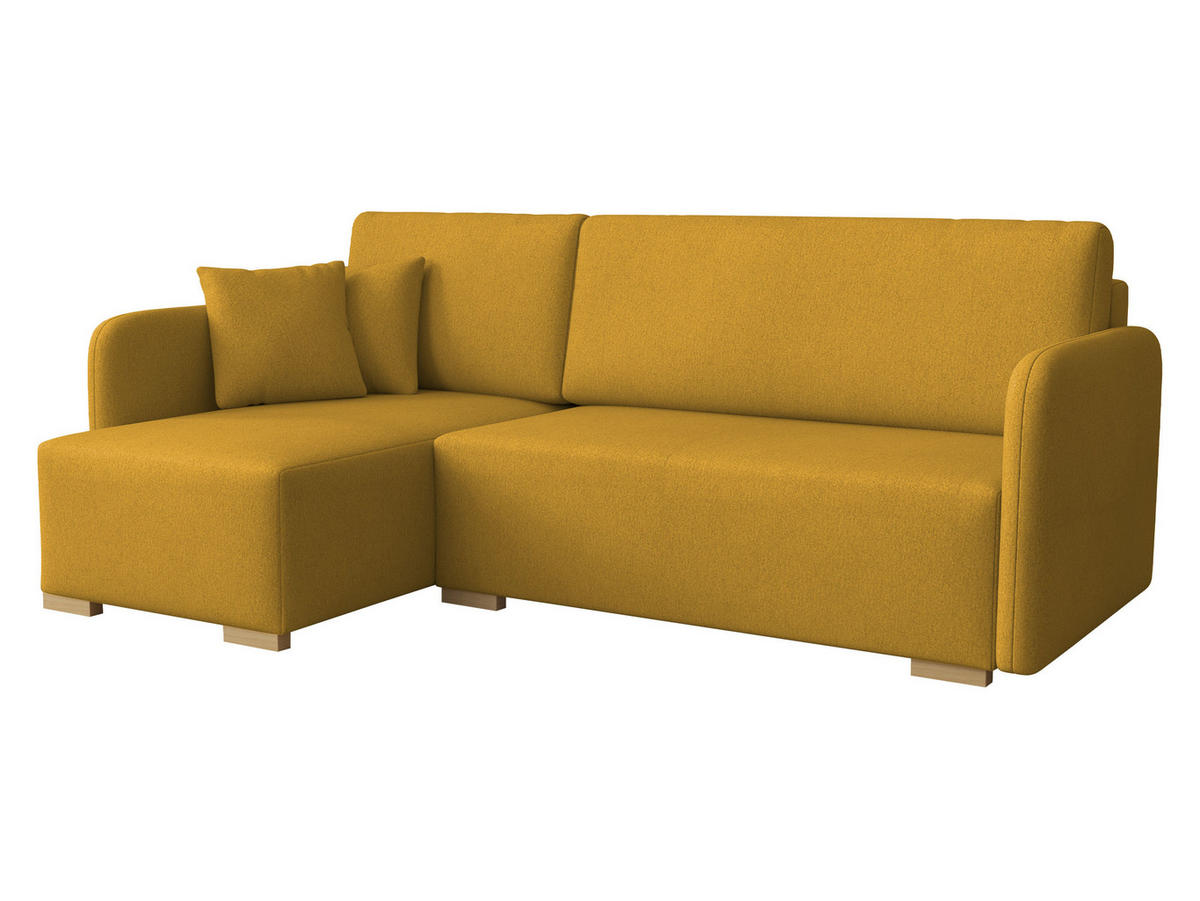 ECKSOFA Como L - Gelb/Naturfarben, Holz/Textil (220/140cm) - MIRJAN24
