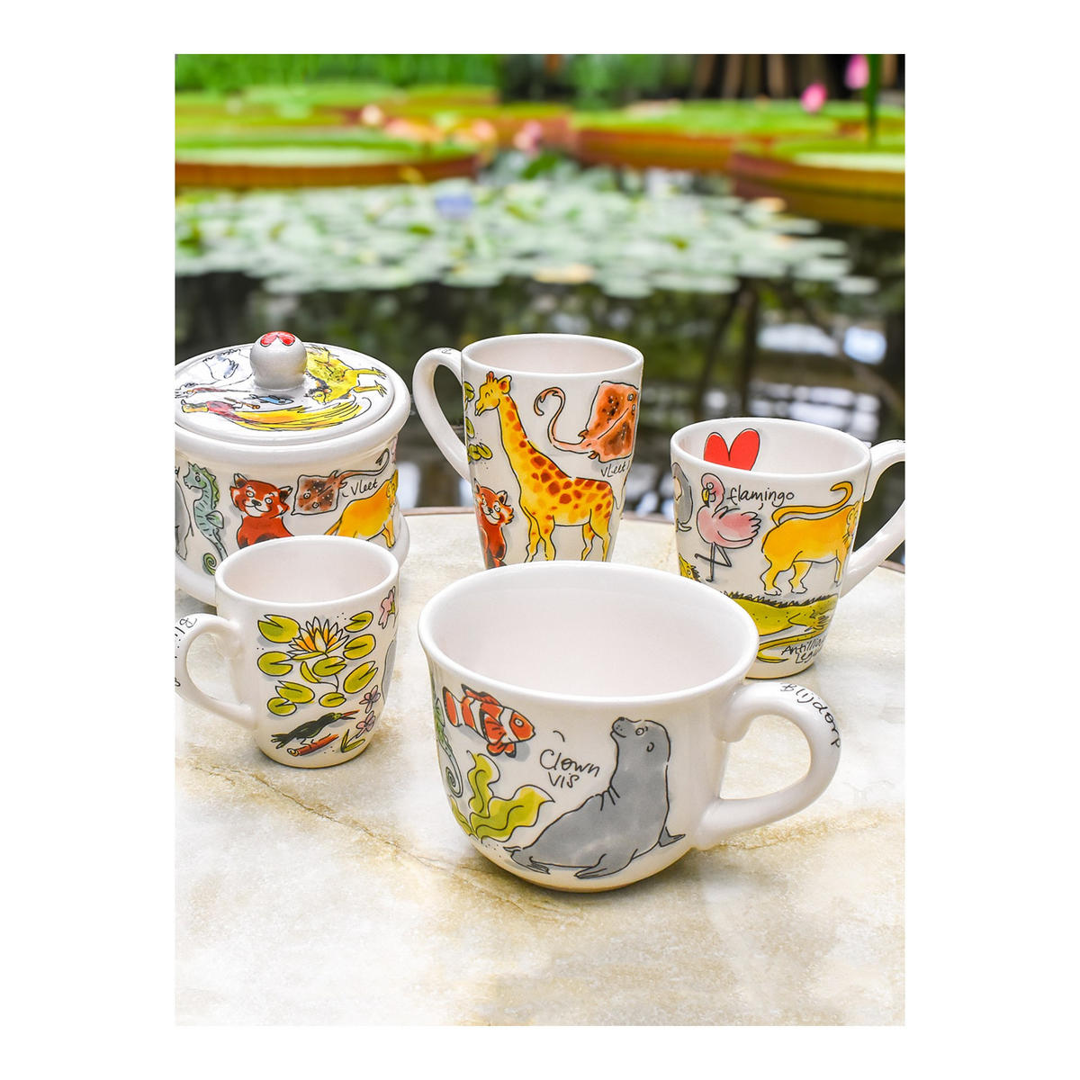 XL-BECHER Seepferdchen in Bunt - 500 ml - Multicolor, Keramik (0.5L) - Blond Amsterdam