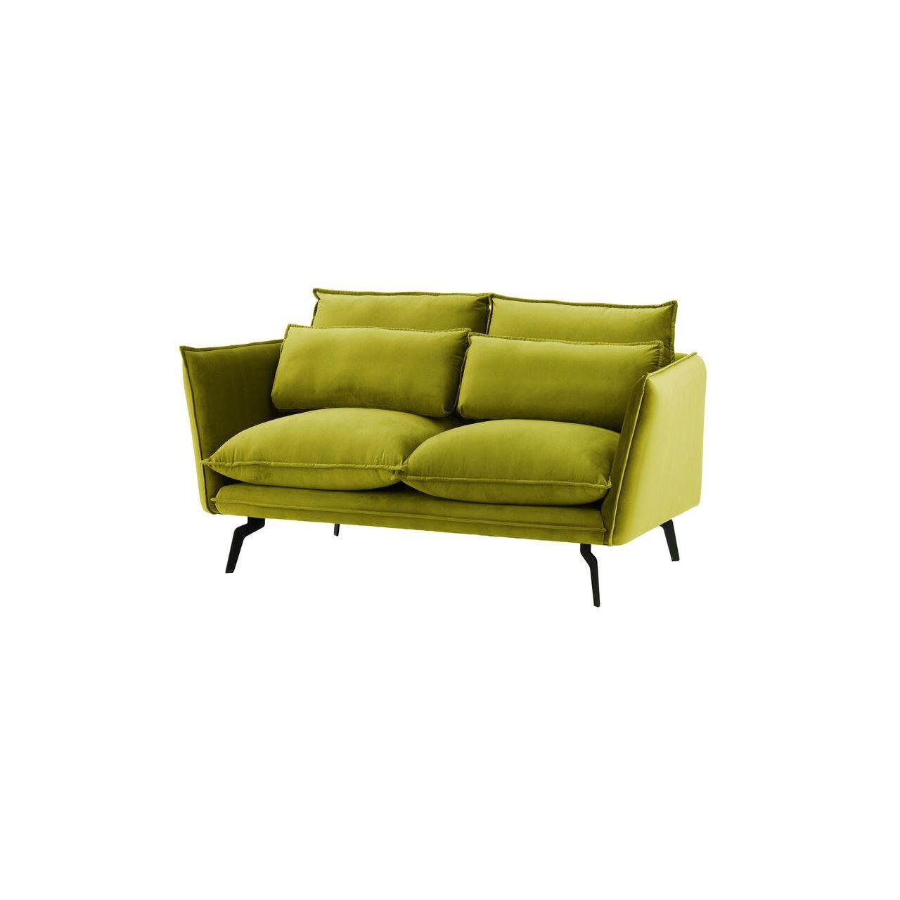 ZWEISITZER-SOFA Layla-Velluto 9 - Olivgrün, Holz/Textil (171/95/98cm)