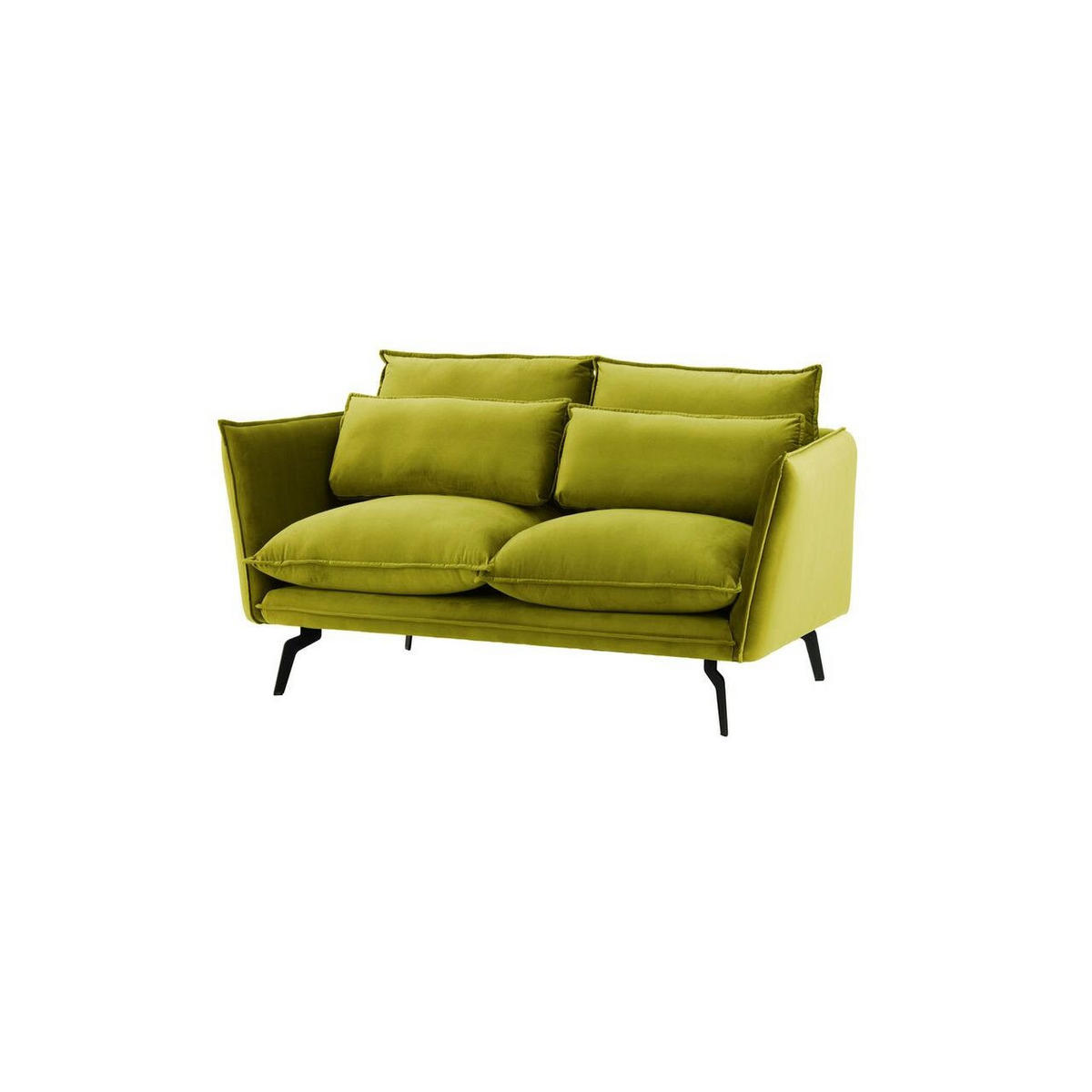ZWEISITZER-SOFA Layla-Velluto 9 - Olivgrün, Holz/Textil (171/95/98cm)