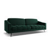4-SITZER-SOFA Samt Stoff Grün - Dunkelgrün/Schwarz, Textil/Metall (238/80/95cm) - Makamii