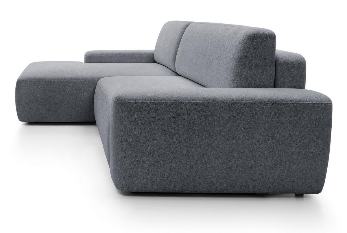 ECKCOUCH mit Schlaffunktion Orea M, 265 cm, Bettkasten, Links, Dunkelgrau - Dunkelgrau, Holz (264/162cm) - Emporius