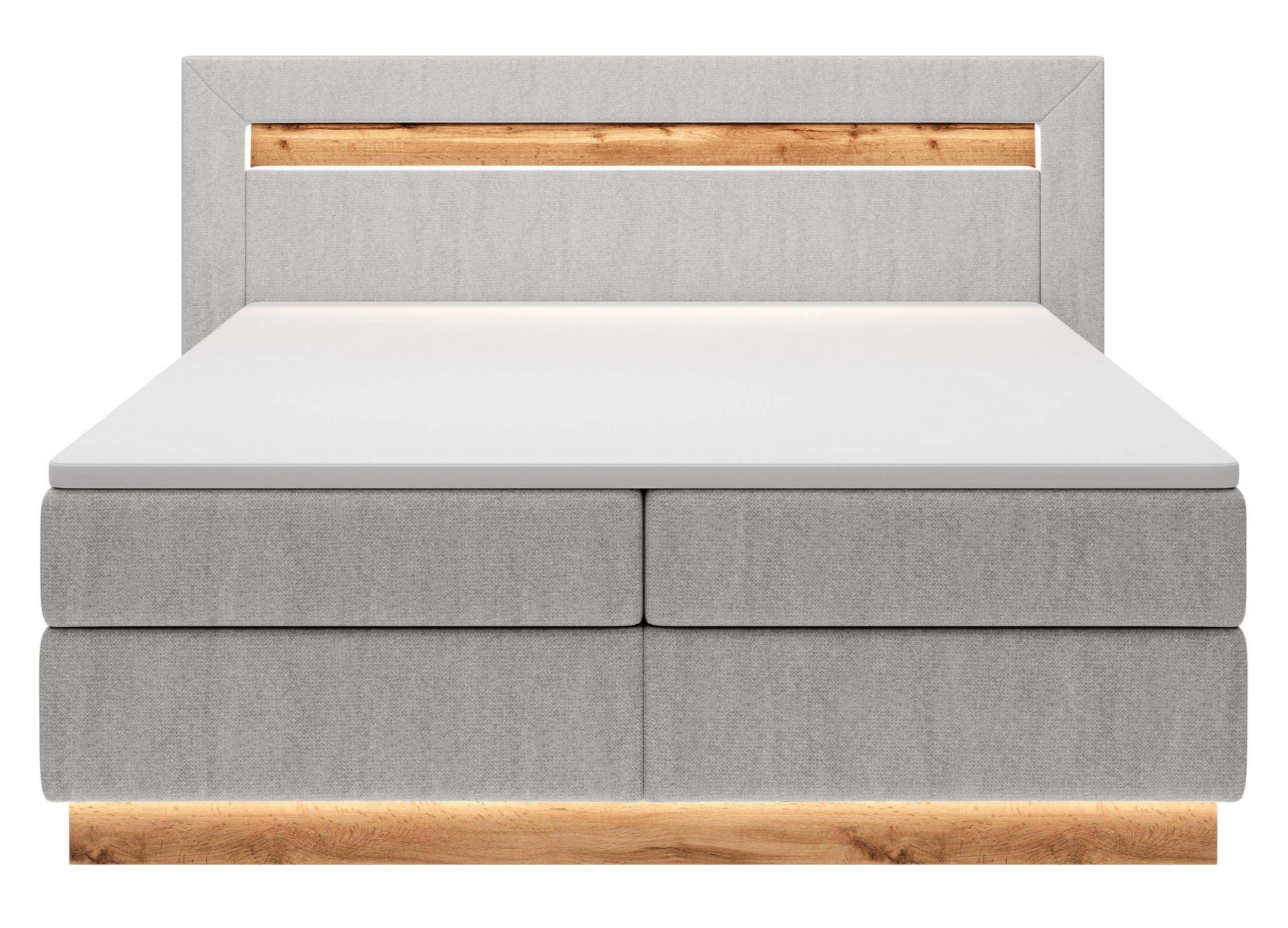 BOXBETT Oski Hellgrau Velours 140/200 cm - Hellgrau, Textil (140/200cm) - Selsey