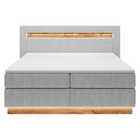 BOXBETT Oski Hellgrau Velours 140/200 cm - Hellgrau, Textil (140/200cm) - Selsey