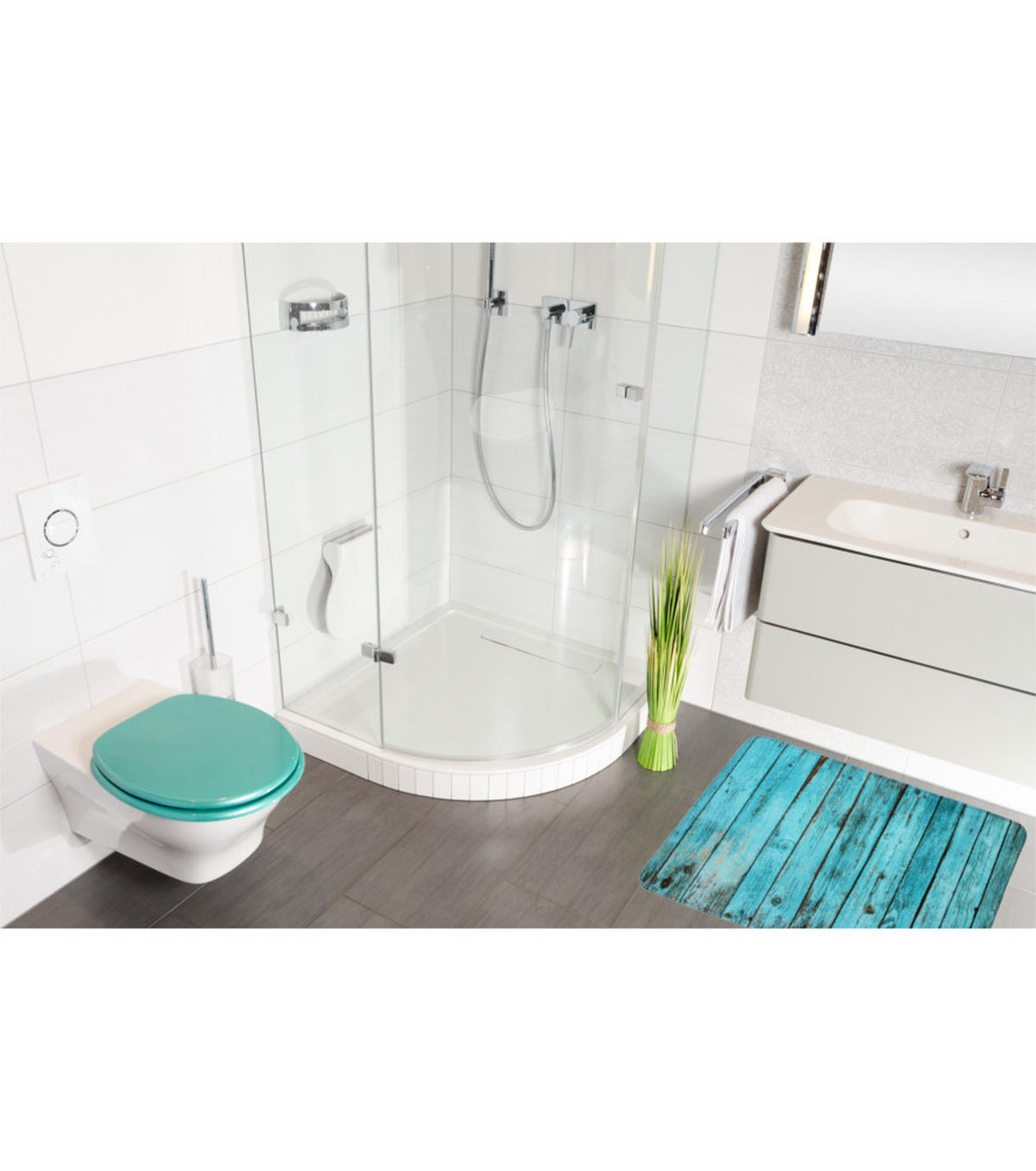 BADTEPPICH Lumber 70 x 110 cm - Blau, Textil (70/110cm) - Sanilo