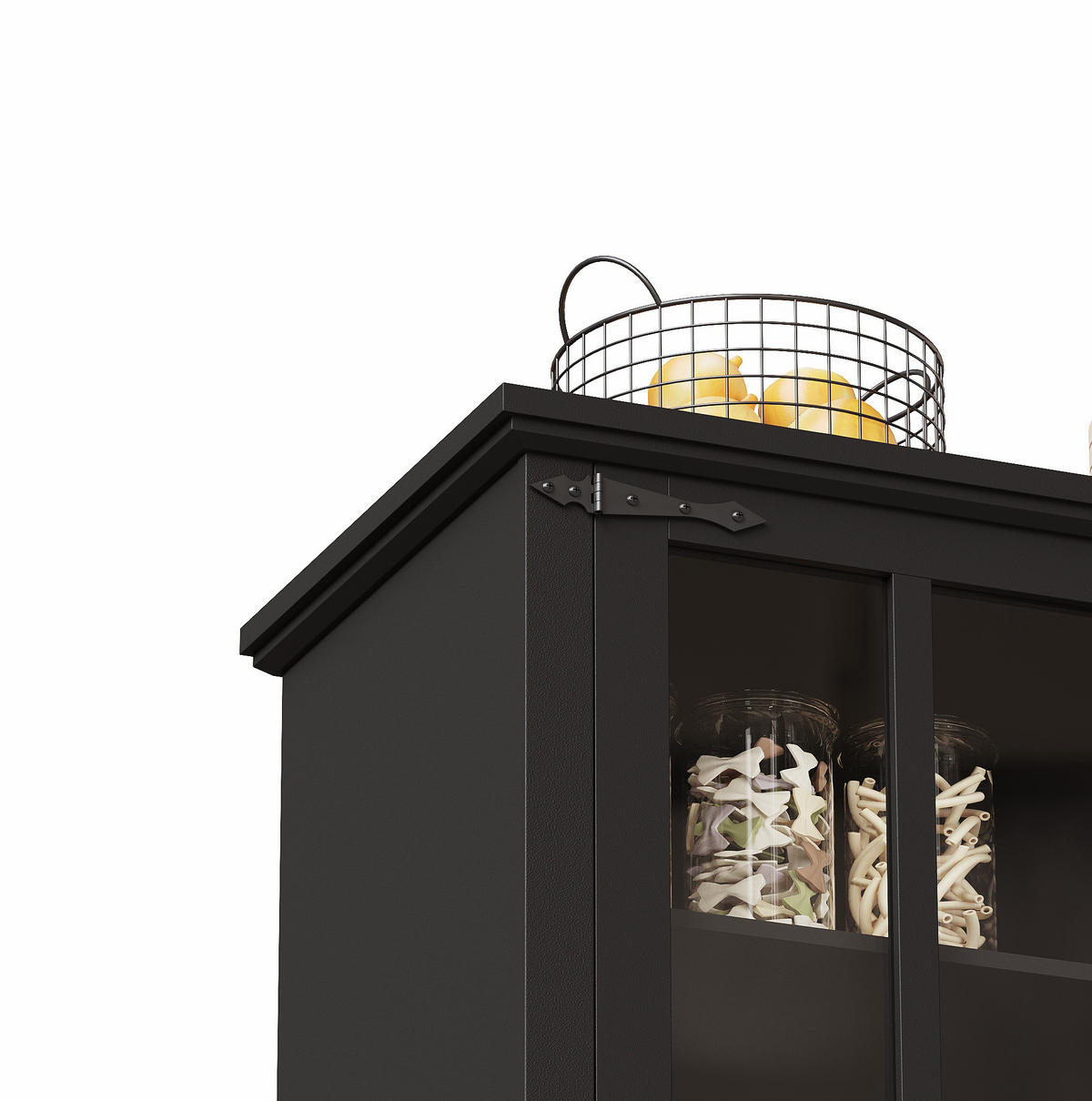 KÜCHENSCHRANK mit LED 105 x 38,4 x 180 cm MDF Schwarz - Schwarz, Holzwerkstoff (38.4/180/105cm) - Meubliv