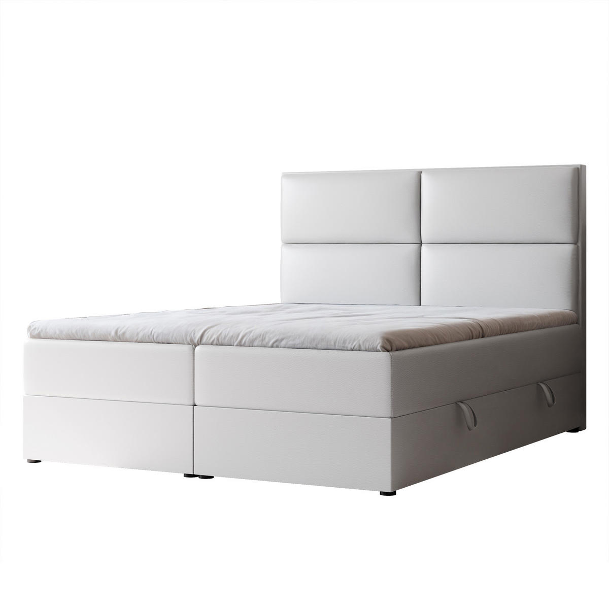BOXBETT 120x200 cm mit Topper - Weiß, Holzwerkstoff/Textil (160/200cm) - Idohome