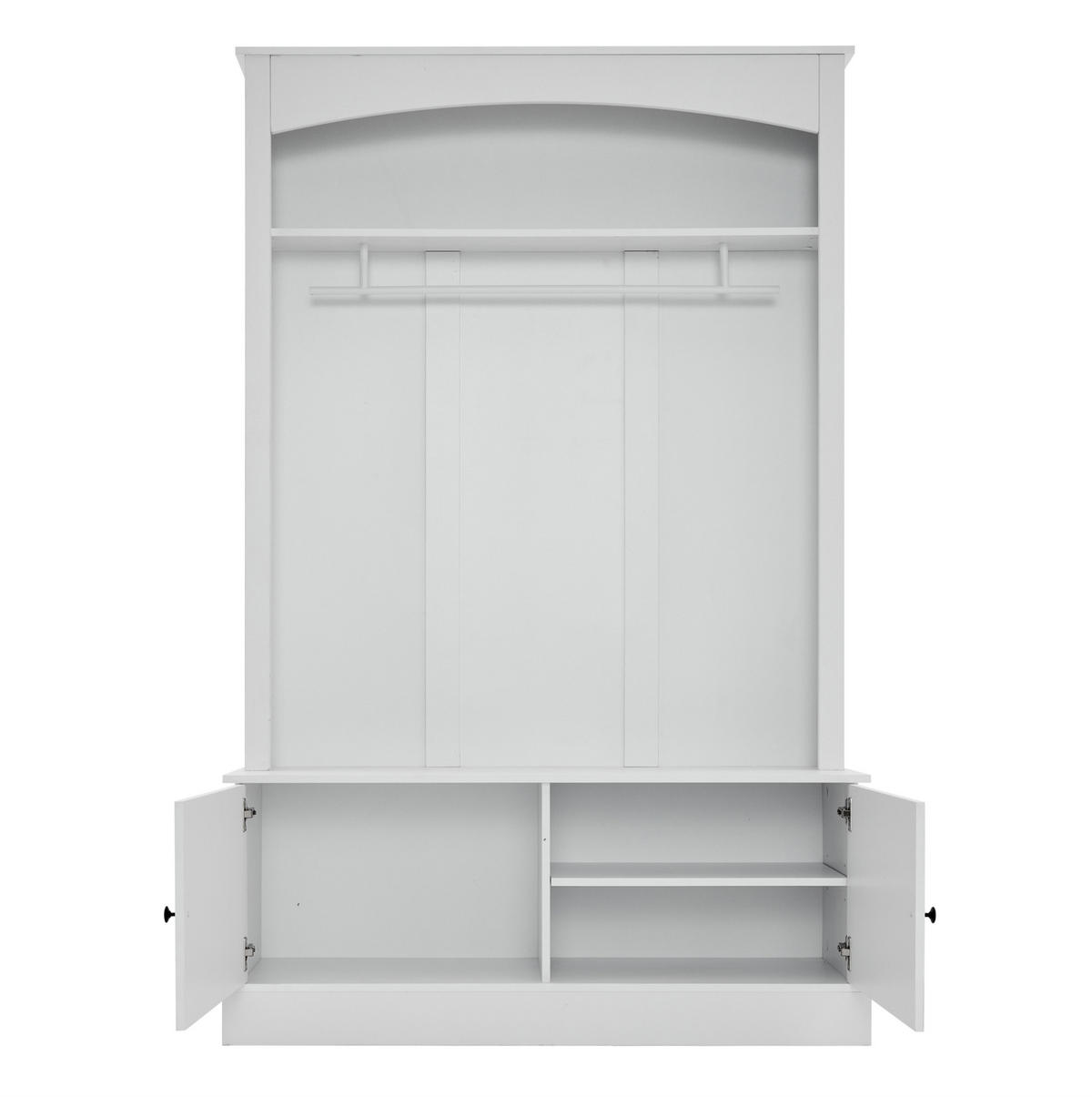 GARDEROBE mit Schuhbank 120 x 40 x 190 cm Weiß - Weiß, Holzwerkstoff (40/190/120cm) - Beauniv