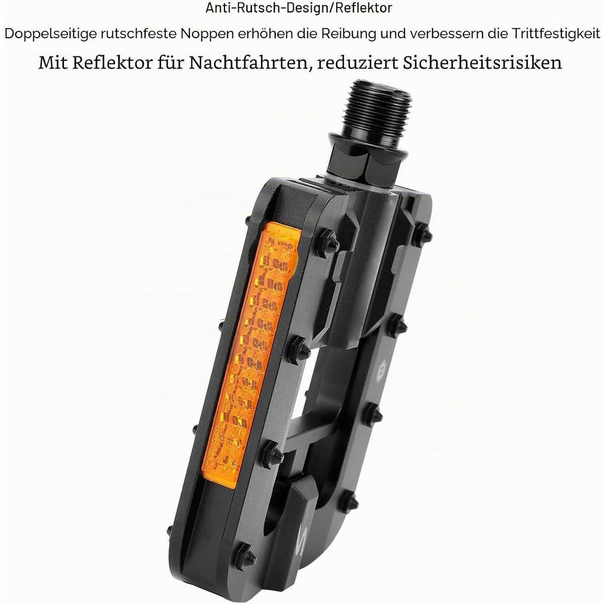 FAHRRADPEDALE Aluminiumlegierung klappbar rutschfest - Schwarz, Metall (9/3/10cm)