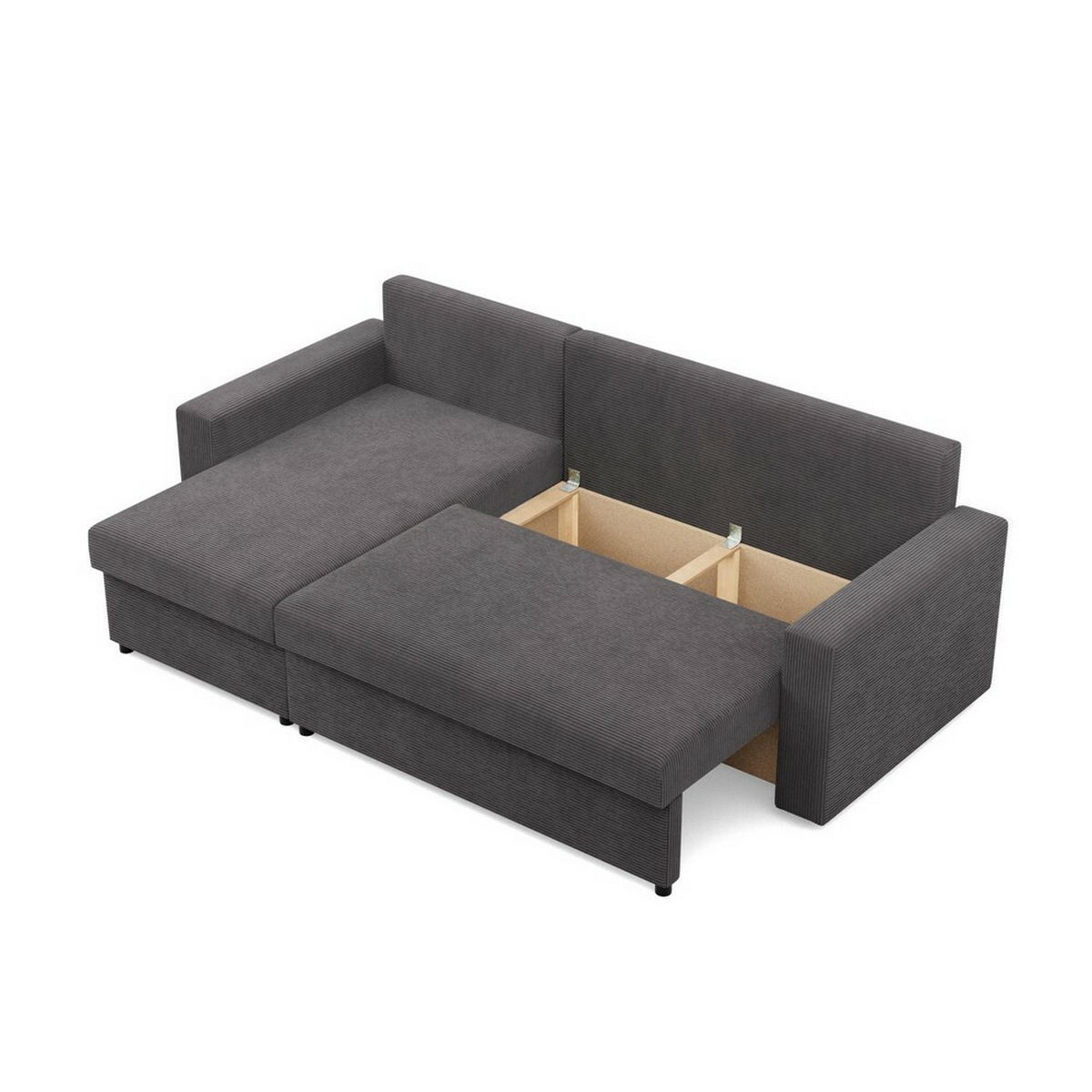 ECKSOFA Neo mit gerader Armlehnen dunkelgrau - Dunkelgrau, Textil (231/140cm) - SIMKAM Furniture