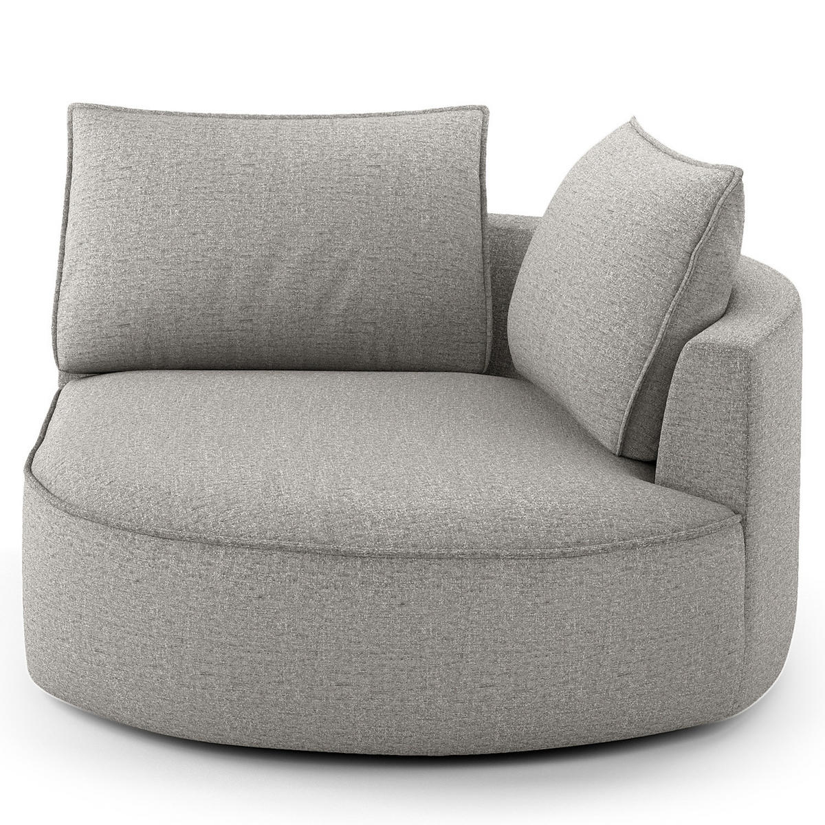 OTTOMANE - modular - Hellgrau/Schwarz, Kunststoff/Textil (126/82/154cm) - home24