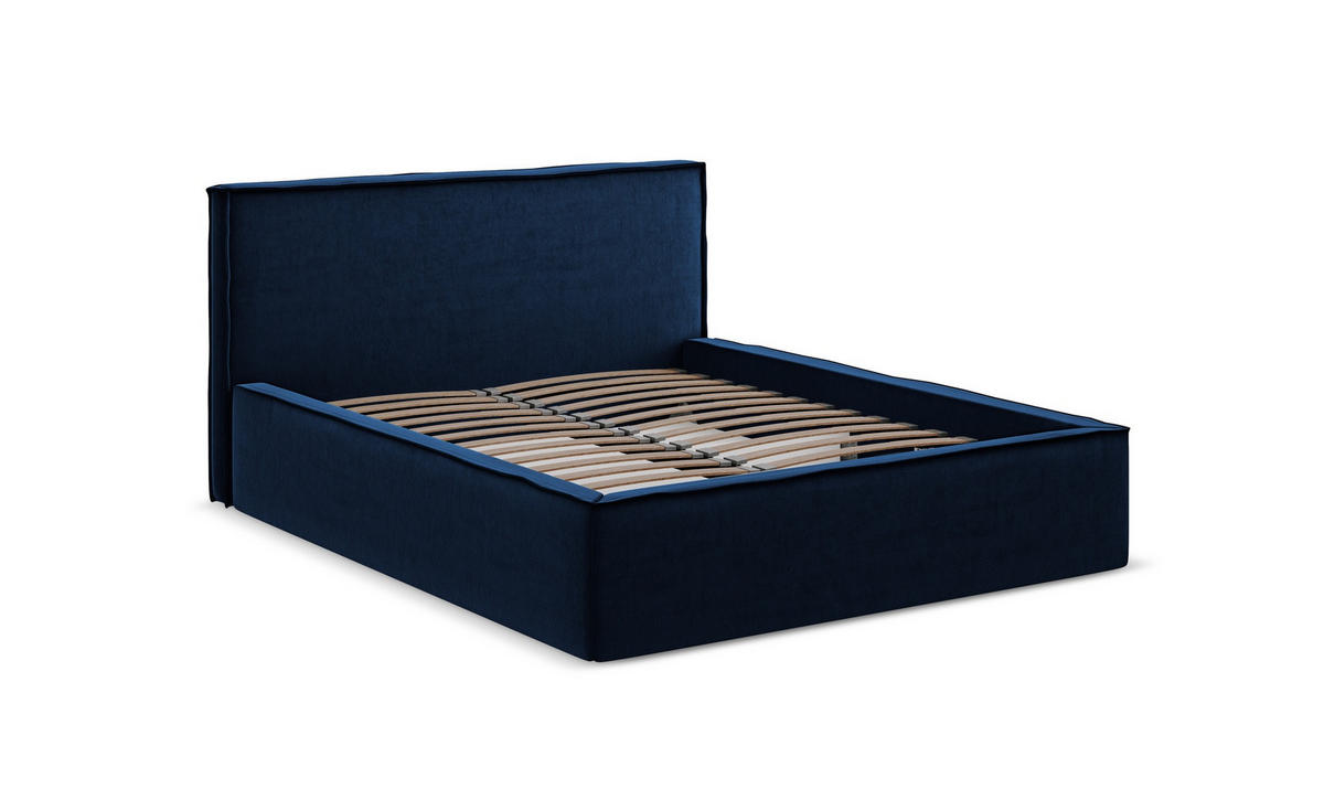 POLSTERBETT mit Bettkasten und Lattenrost 180x228 Grün - Dunkelgrün/Schwarz, Kunststoff/Textil (160/200cm) - Makamii