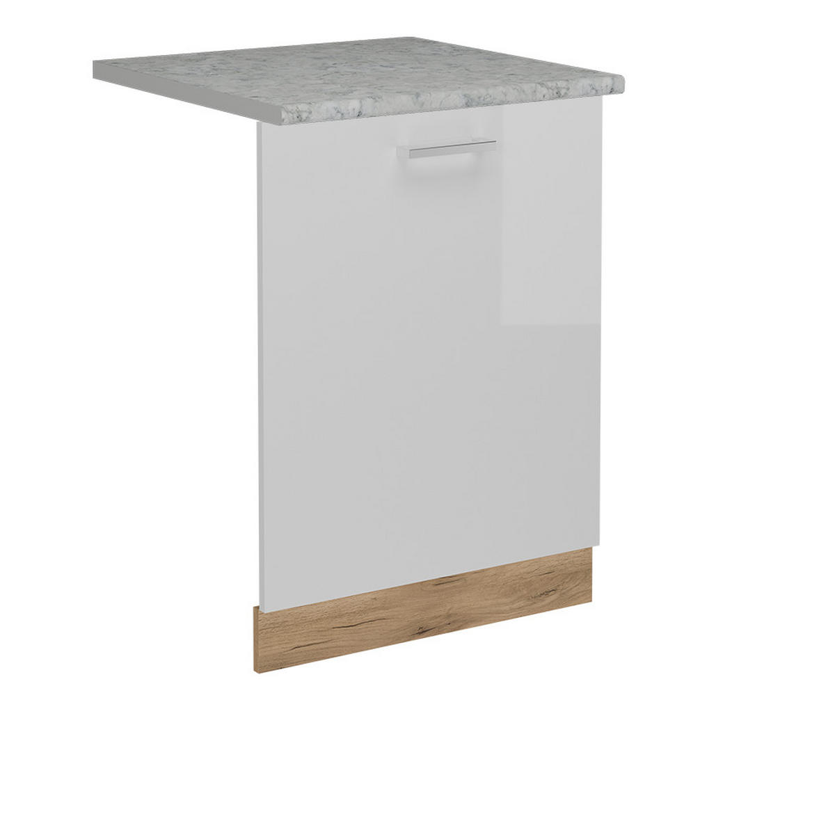 KRYT MYČKY NÁDOBÍ R-Line Bílá vysoký lesk - medově dubová/vysoce lesklá bílá, kompozitní dřevo (60/81.8/1.6cm) - Vicco