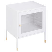 NACHTTISCH Metall weiß 45/35/51 cm Ossett - Weiß, Metall (45/51/35cm) - Beliani