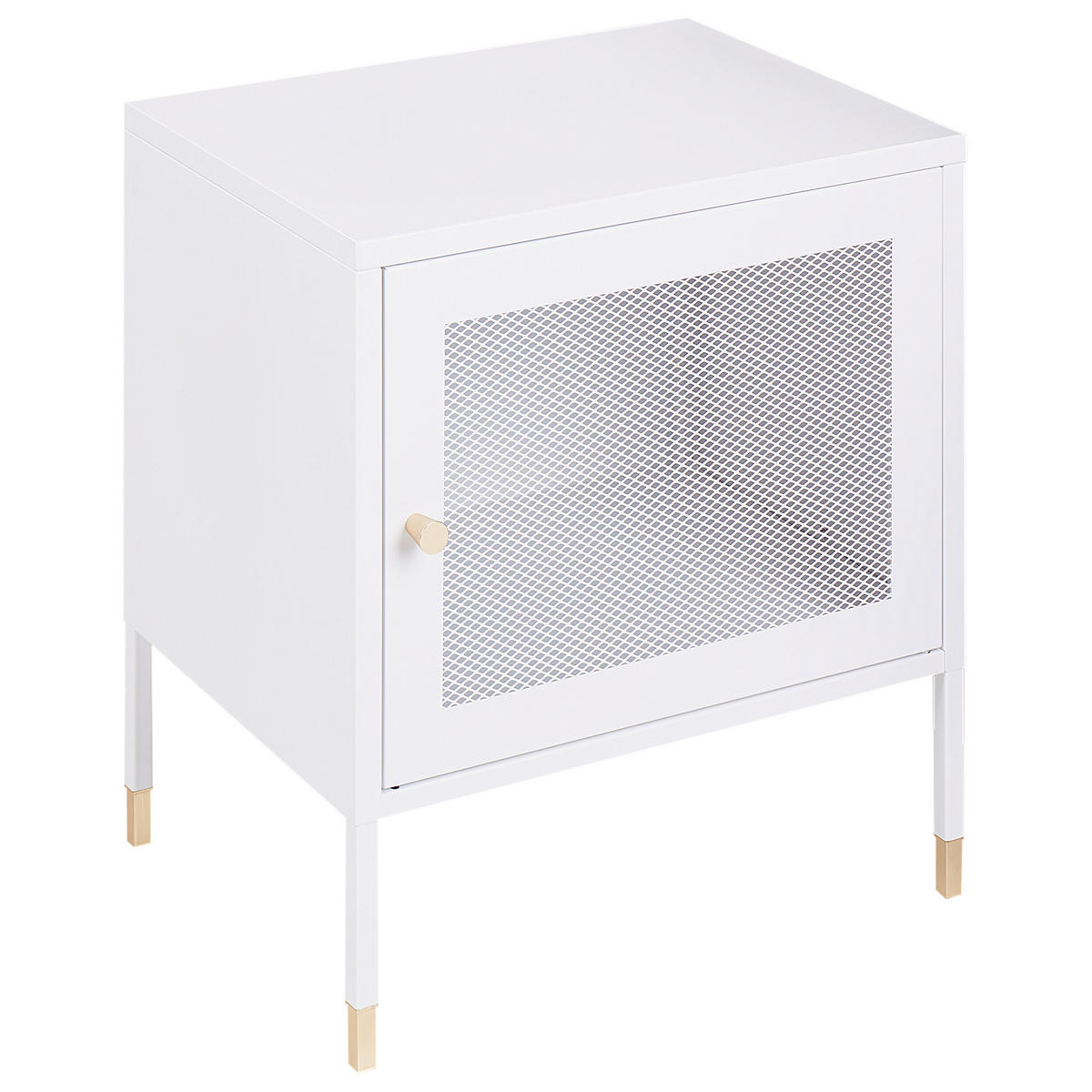 NACHTTISCH Metall weiß 45/35/51 cm Ossett - Weiß, Metall (45/51/35cm) - Beliani