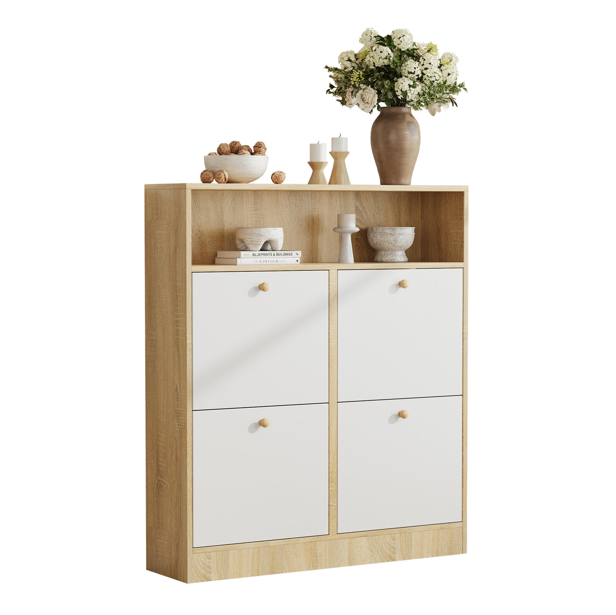 Redom Schuhschrank Natur 90x104.5x24 cm
