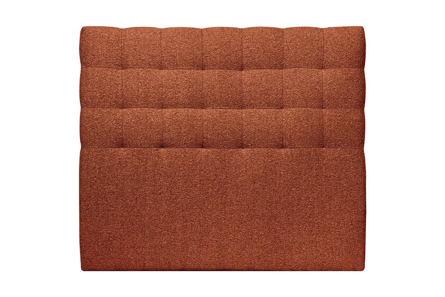 KOPFTEIL gepolstert - Gesteppt – Terrakotta-Bouclé-Stoff - 200 cm - Beige/Terracotta, Holz (200/120/10cm) - Sommeil de Plomb