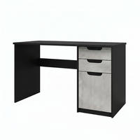 SCHREIBTISCH Logan Fronten in Beton Oxid Optik - Hellgrau, Holzwerkstoff (60/129/76cm) - Vladon