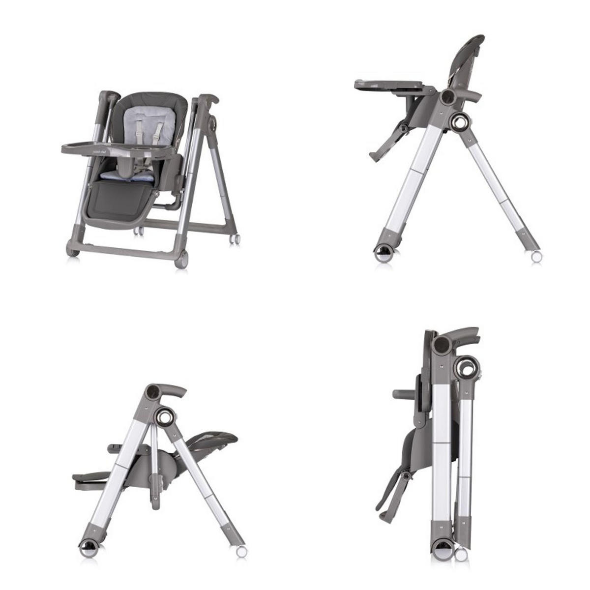 HOCHSTUHL 2 in 1 Super Chef grau Babyschaukel, Fußstütze, klappbar - Grau, Kunststoff (59/101/73cm) - Chipolino