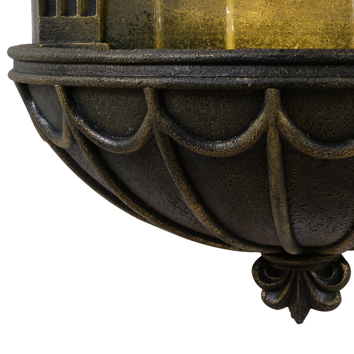 WANDBRUNNEN Fleur-de-Lis Outdoor, LED, 80cm, Schwarz - Schwarz, Stein (46/24/81cm) - Teamson Home