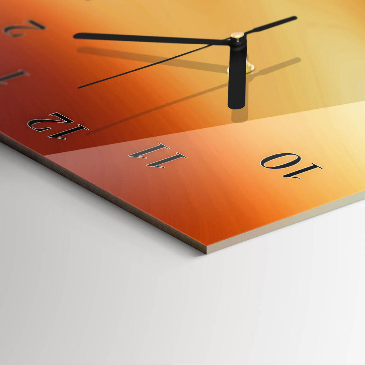 WANDUHR 60x30 cm - Tasse Kaffee - Orange, Glas (30/60/0.4cm) - TULUP