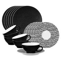 TEESERVICE Life Fashion Glamorous Black 18er Set - Schwarz, Keramik (1/1/1cm) - Seltmann Weiden
