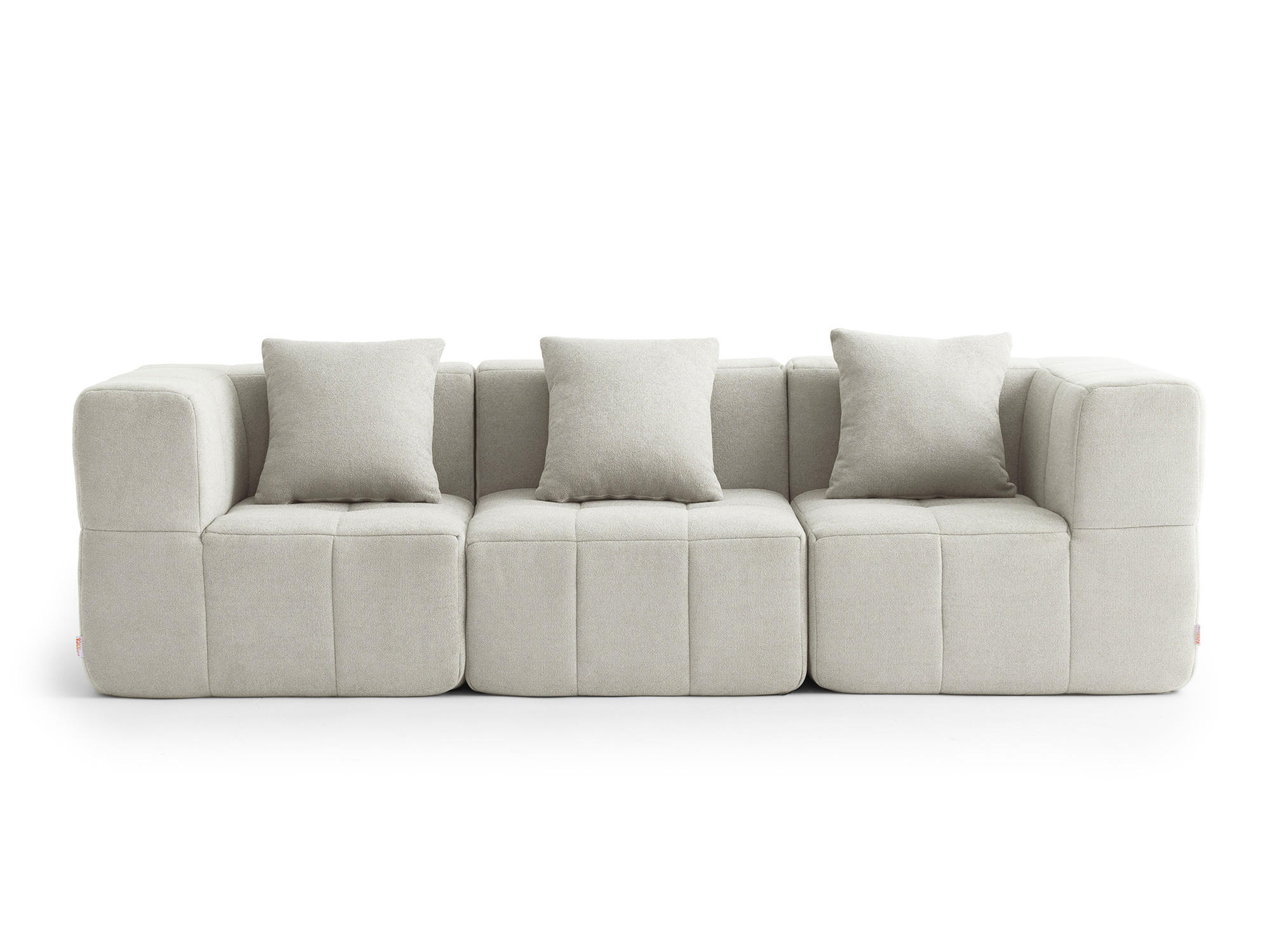 3-SITZER-SOFA Bouclé-Stoff Cremebeige - Beige, Textil (260/73/95cm) - MILYsofa