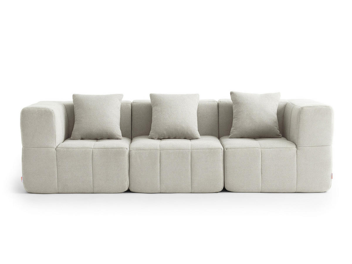 3-SITZER-SOFA Bouclé-Stoff Cremebeige - Beige, Textil (260/73/95cm) - MILYsofa