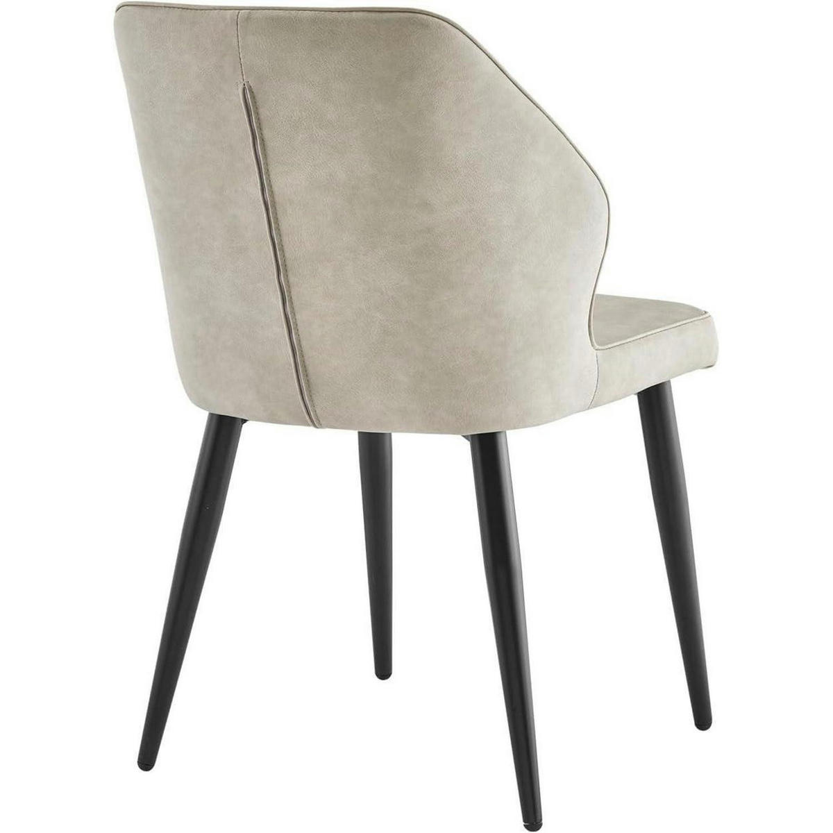 ESSZIMMERSTÜHLE 4er Set Retro Kunstleder, gepolstert mit Rückenlehne in Beige - Beige, Kunststoff (47/85/44cm)