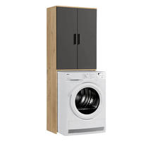 WASCHMASCHINENSCHRANK Der Saubermann - Anthrazit, Holzwerkstoff (65/180/34cm) - Mokebo