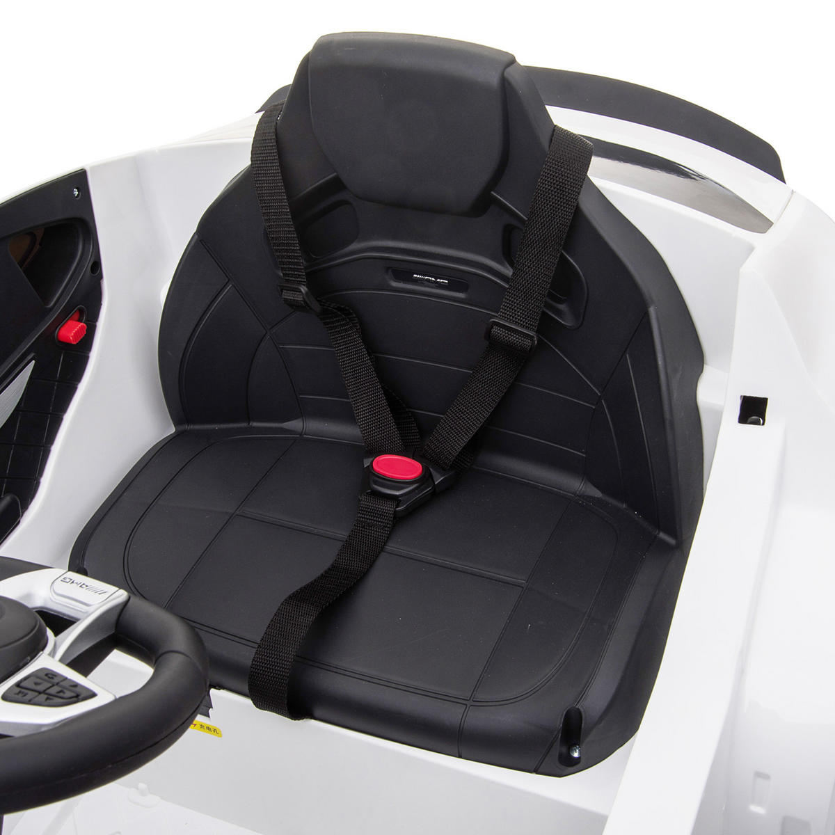 KINDER-ELEKTROAUTO DE-06090 12V mit 2,4G Fernbedienung und 2 Motoren Weiß - Weiß, Kunststoff/Metall (115/70/55cm) - ComfortXL