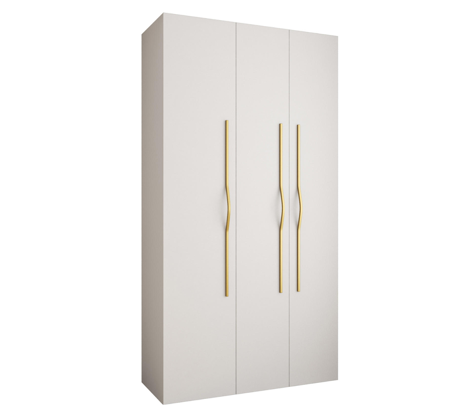 DREHTÜRENSCHRANK 245,5/130/40 3-türig - Goldfarben/Weiß, Holz/Metall (130/245.5/40cm) - Abiks Möbel
