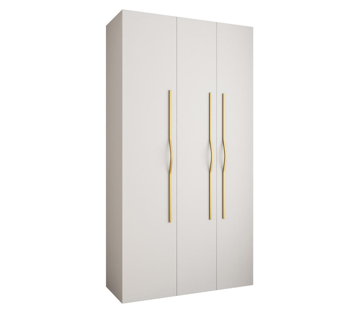 DREHTÜRENSCHRANK 245,5/130/40 3-türig - Goldfarben/Weiß, Holz/Metall (130/245.5/40cm) - Abiks Möbel