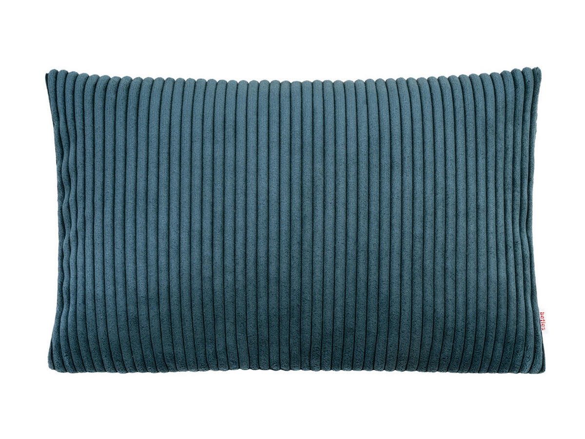 KISSENHÜLLE HYggelig No.2 Block Cord-Samt nord-blau 50/30 cm - Blaugrau, Textil (30/50cm) - beties Heimtextil