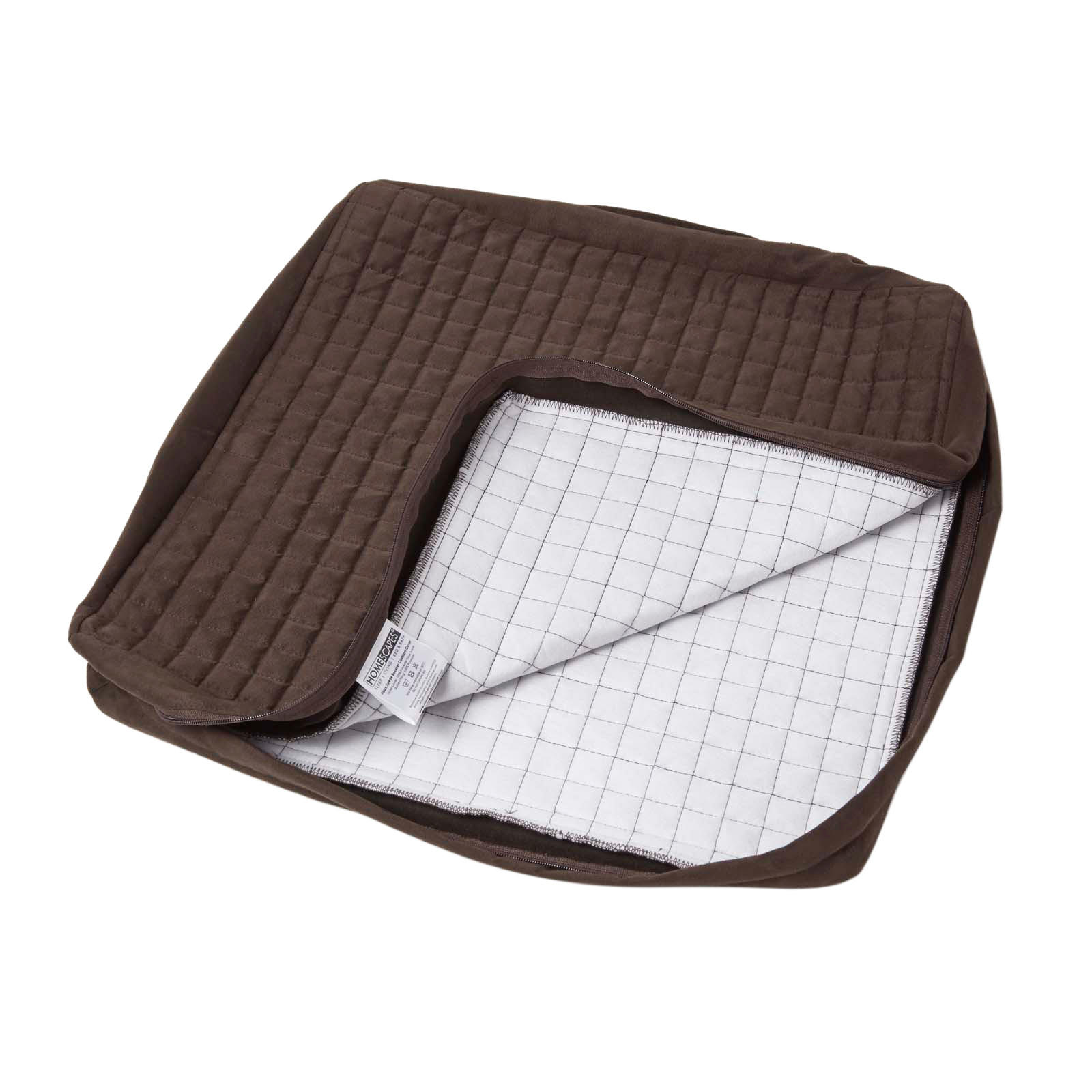 SITZKISSEN-BEZUG braun 50/50/10 – Kissenhülle wattiert, Velours - Braun, Textil (50/50/10cm) - Homescapes