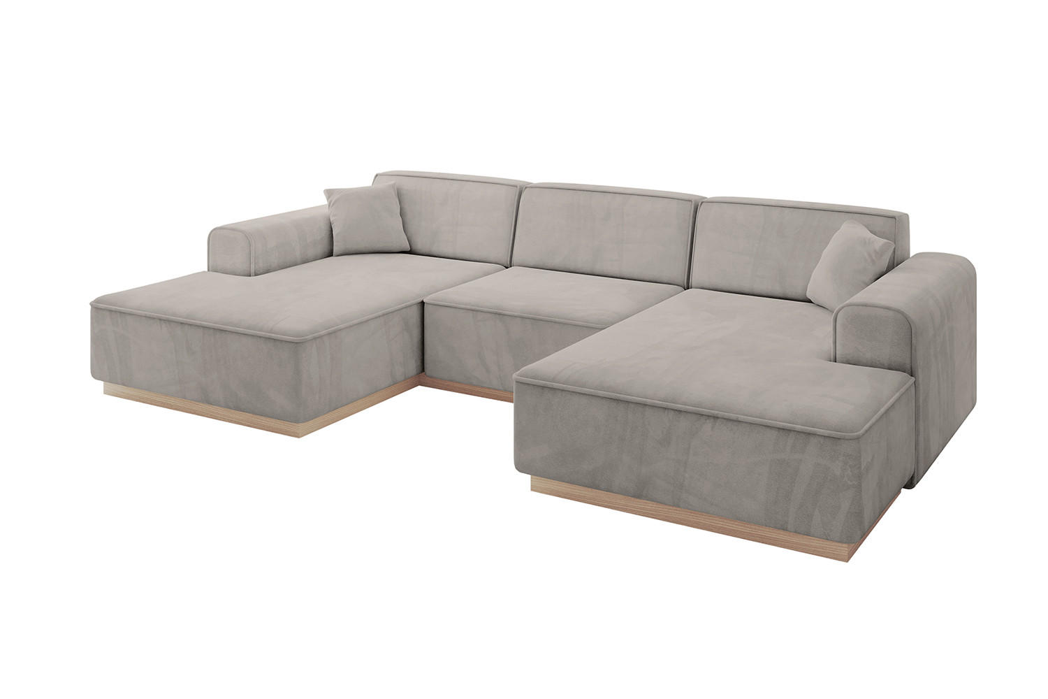 WOHNLANDSCHAFT IREA-U1 - 303x171x83 cm Hellbraun - Hellbraun, Holzwerkstoff/Textil (303/83/171cm) - ALTDECOR