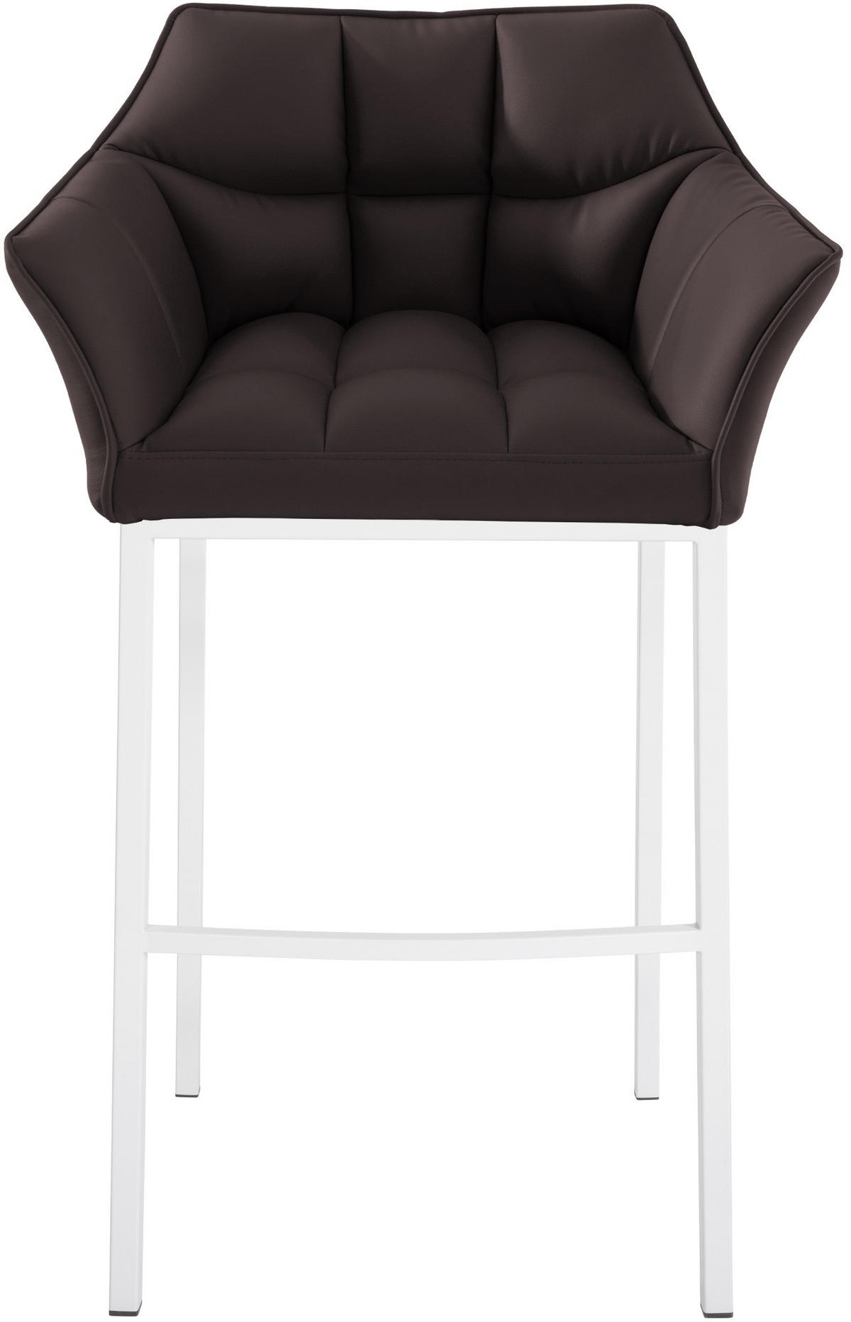 BARHOCKER Lederlook Braun - Weiß/Braun, Textil/Metall (64/110/48cm) - CLP