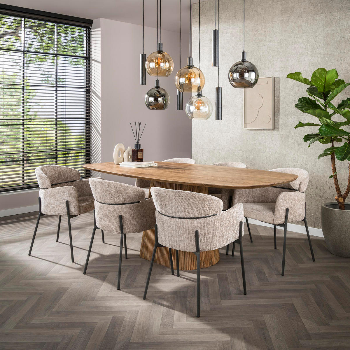 SESSEL Curva - Beige - 61/62/80 cm - 2er-Set - Beige, Textil (62/80/61cm) - Hoyz Collection