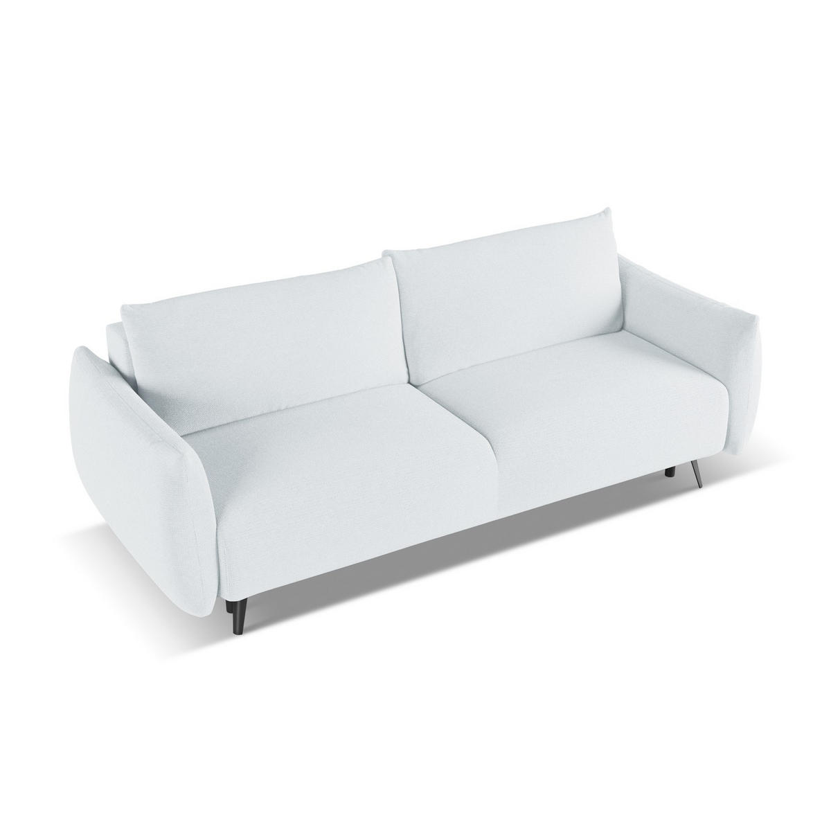 3-SITZER SOFA mit Schlaffunktion Chenille Stoff Blau - Blau/Schwarz, Textil/Metall (230/86/105cm) - LaMiaSofa